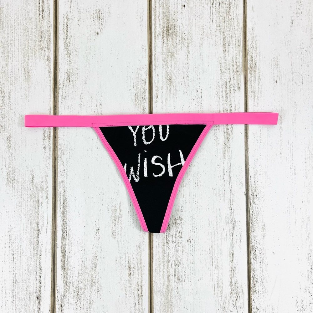 VS PINK T Back V-String Thong Panties M Retro Vintage Style Rare